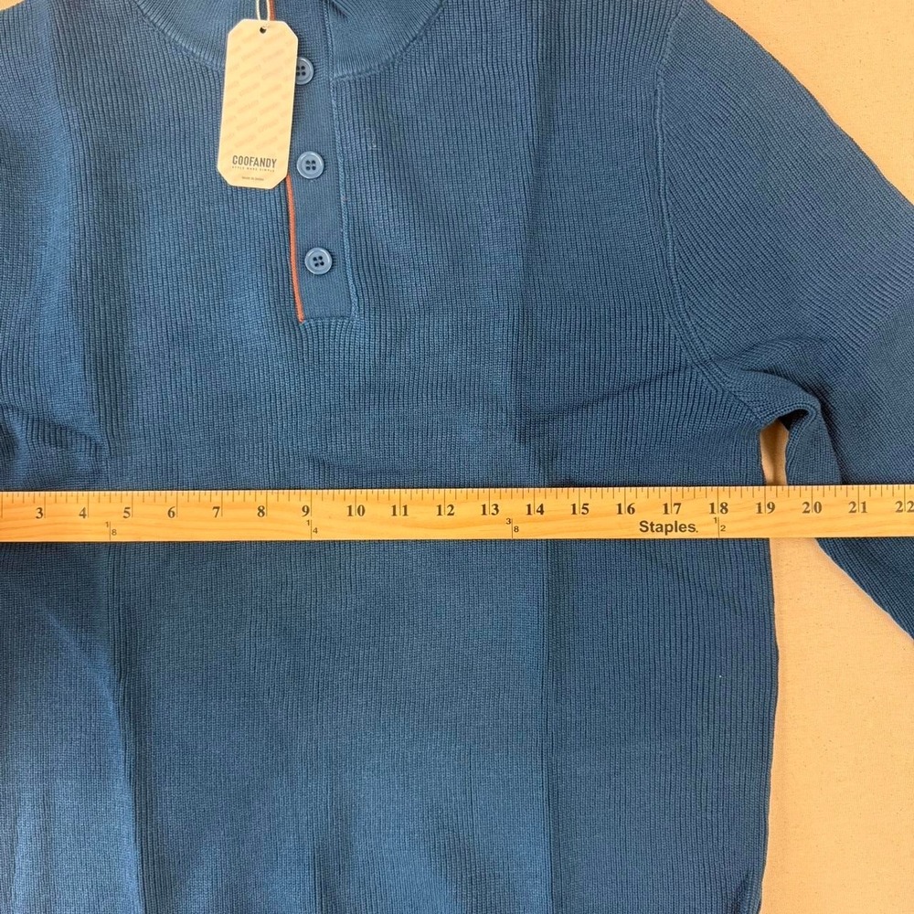 COOFANDY‎ Ribbed Mock Neck Sweater - Picture 6 of 6